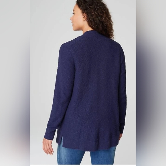 J Jill Long Cardigan V-Neck Sweater  EGGPLANT PURPLE 3 Button Wool Blend Xl - Picture 2 of 12